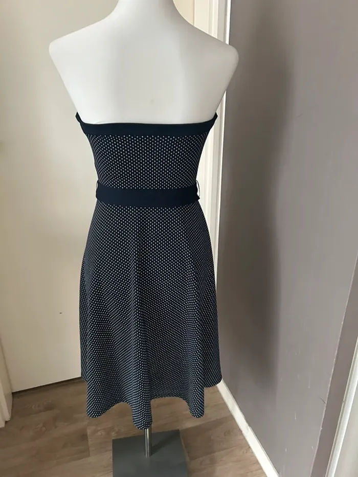Jacqueline Riu, robe bustier bleue à pois, taille 38 - photo numéro 4