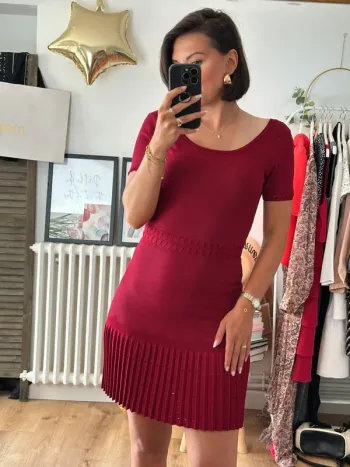 Robe Sandro rouge bordeaux taille 36