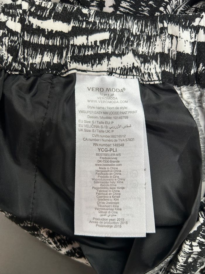 Pantalon noir et blanc Vero Moda - Taille S - photo numéro 7