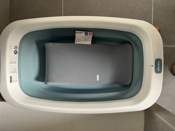Lot baignoire béaba eazypop pliable + transat bleu bébé - photo numéro 5