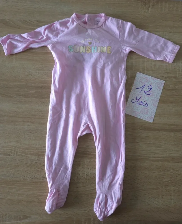 Pyjama coton rose 12 mois