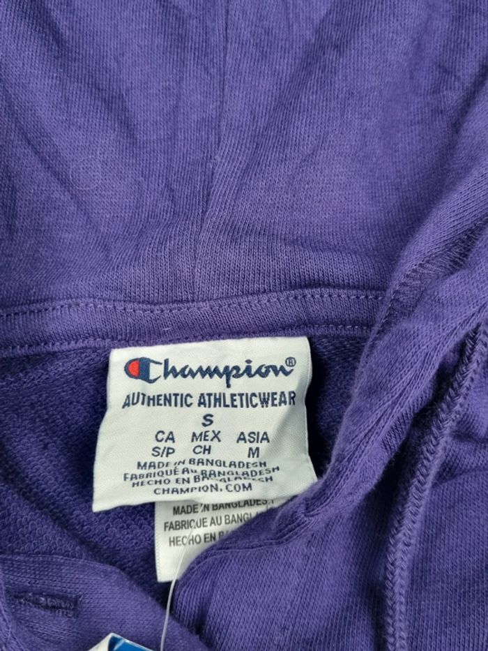 Sweat à capuche Champion violet – Taille S Femme (mesures en photos) - photo numéro 9