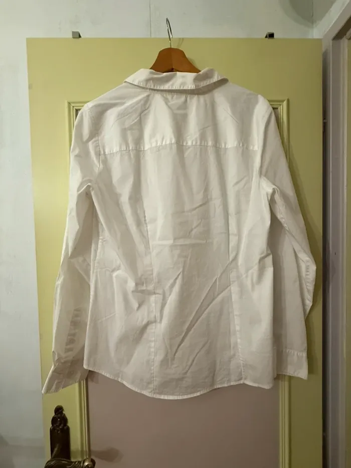 Chemise blanche femme manches longues élégante basique - photo numéro 2