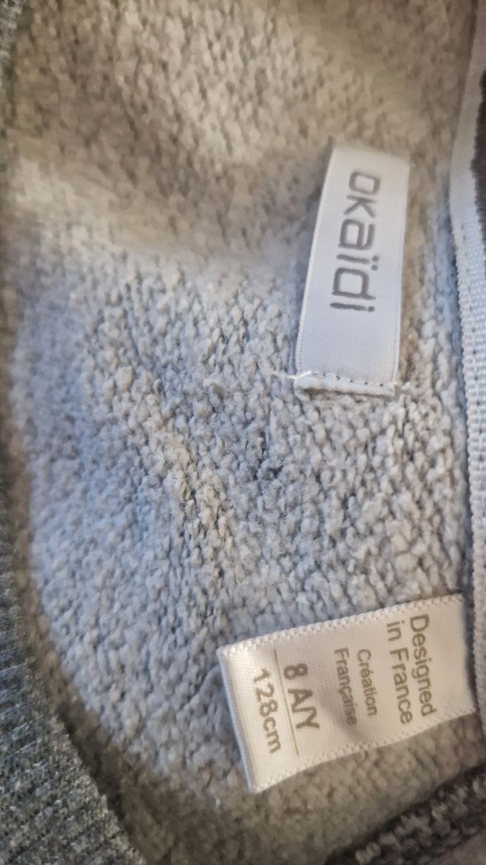 Sweat gris a motif Okaïdi 8ans - photo numéro 5