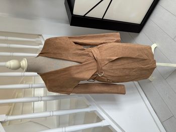 Veste longue a nouer Mosquitos camel en suédine
