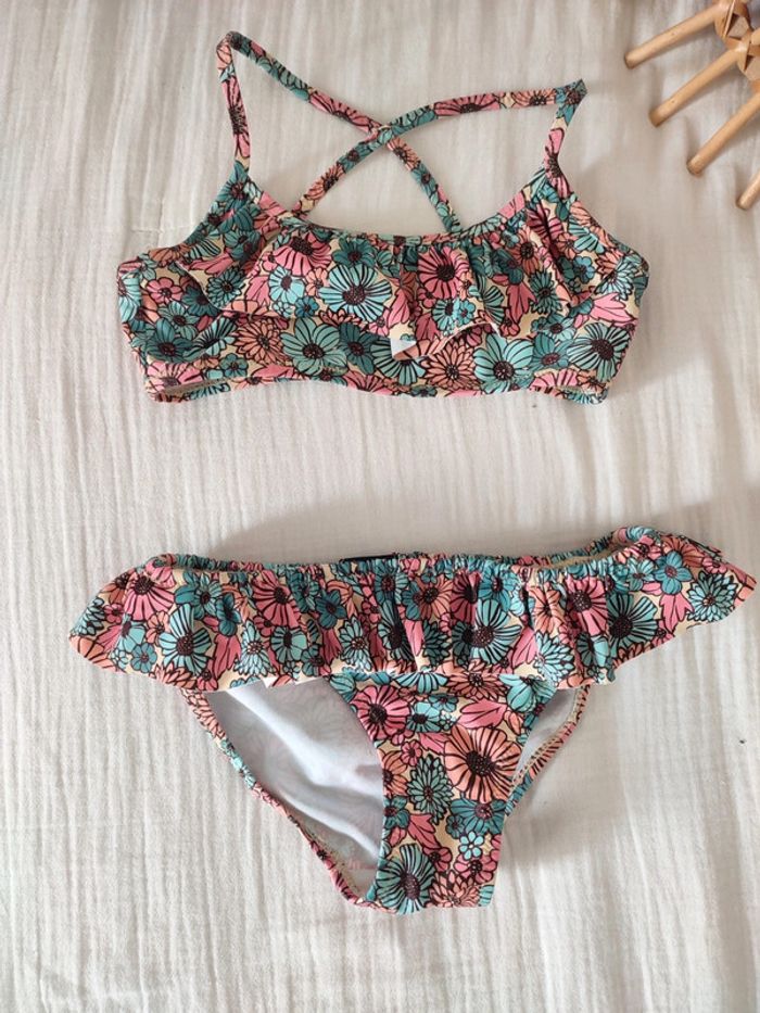 Maillot de bain 2 pièces fleurs & volants – KIABI – 5 ans - photo numéro 2