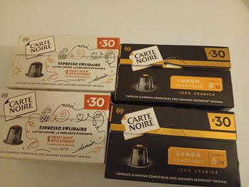 Café carte noire 120 capsules à 30€