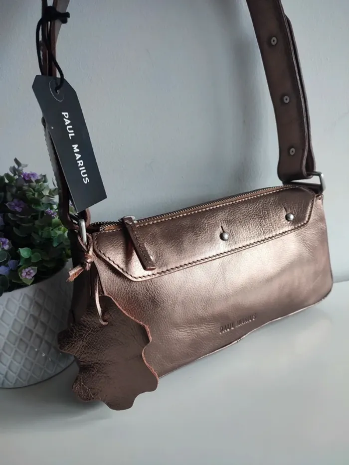 Sac à main en cuir Billie cuivré Paul Marius - photo numéro 2