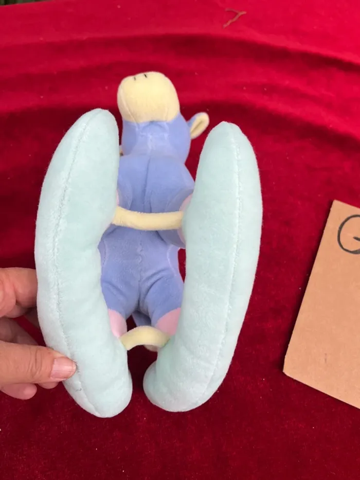 Cheval à bascule  en peluche pastel Hochet  – doudou décoratif bébé / chambre enfant Auchan - photo numéro 5