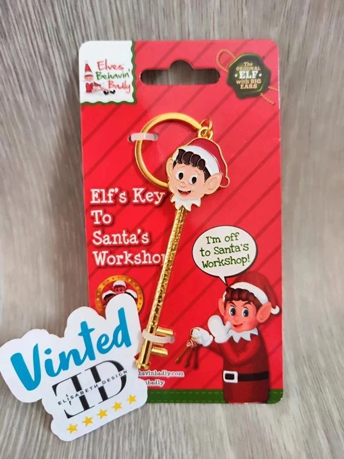 Porte clé Noël Lutin Farceur clé magique