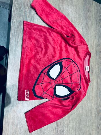 Pyjama chaud velours rouge Spiderman 2 pièces 5/6 ans 