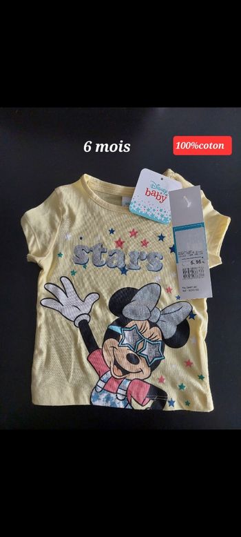 T-shirt jaune Minnie fille 6mois 