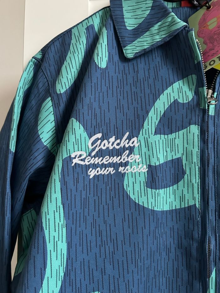 Veste zippée Gotcha Rain Camo Bleu & Menthe Neuve Homme Taille M - photo numéro 3