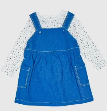 Petit Bateau Ensemble T-shirt + Salopette 12 mois en coton