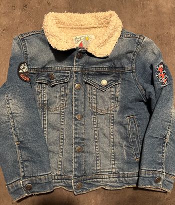 Veste jean et moumoute 5 ans