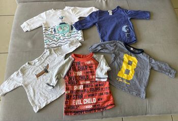 Lot de 5 tee short manche longue 1 mois 