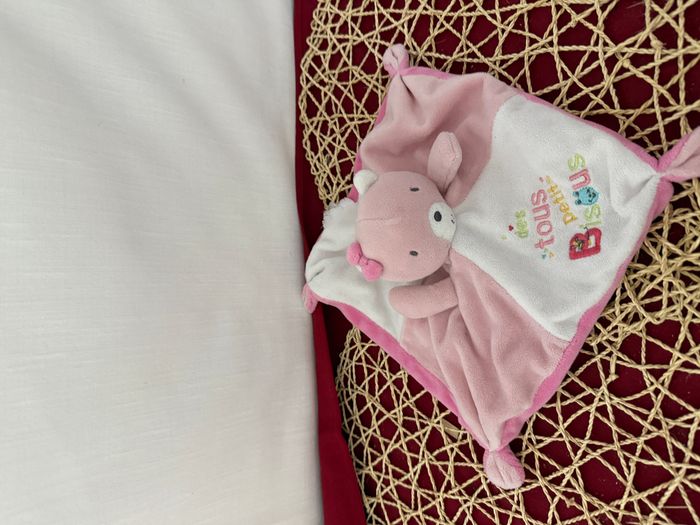 doudou ours rose blanc des touts petits bisous mots d'enfants - photo numéro 2