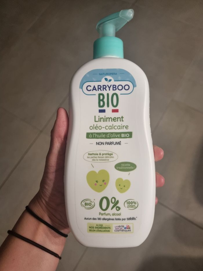 Carryboo Bioliniment Oléo-Calcaire À L'Huile D'Olive Bio Non Parfumé Flacon Pompe