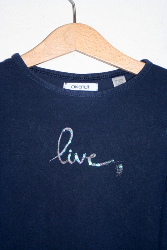 Tee-shirt bleu marine Okaidi 5 ans - photo numéro 2