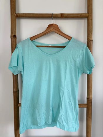 T-shirt bleu turquoise 100% coton taille M/L
