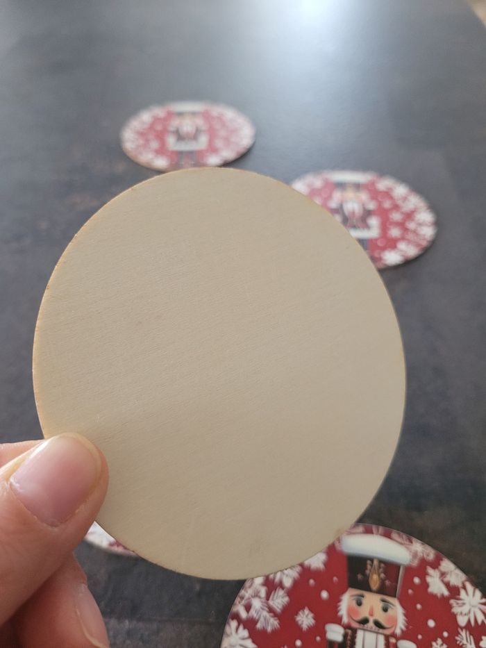 Lot de 6 sous verres de Noël en bois - photo numéro 3