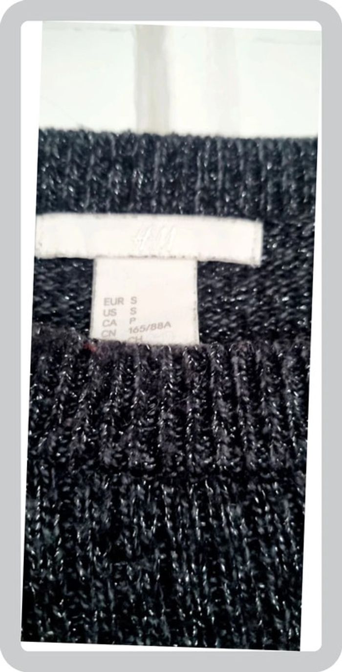 Pull gris brillant S h&m avec laine 36 - photo numéro 2
