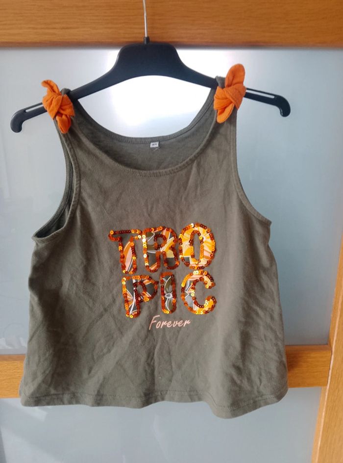 T-shirt débardeur à sequins - Fille 8 ans