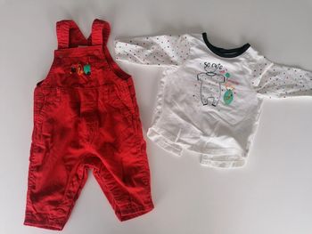 Ensemble salopette avec sous pull garçon T 3 mois👶Orchestra