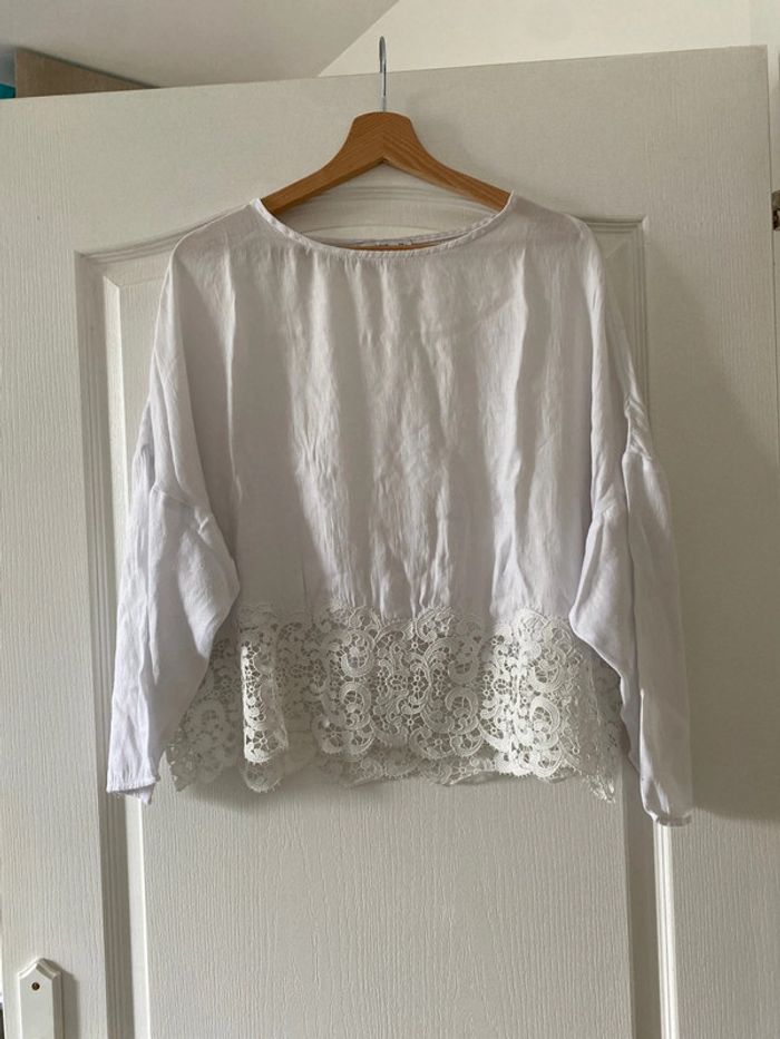 Blouse légère avec dentelle Mango