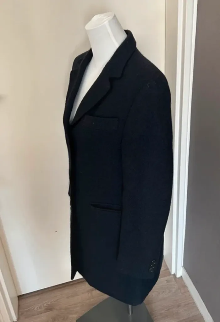 Magee 1866 veste longue blazer manteau caban  en laine bleu marine femme, taille - photo numéro 2