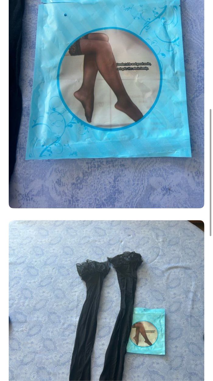 Joli bas bordure dentelle taille 36 noir Shein neuf - photo numéro 2