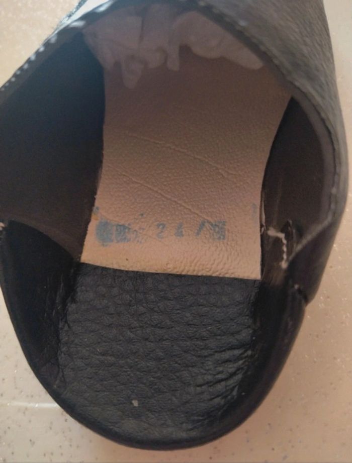 Babouches noires bébé garçon taille 24 - photo numéro 3