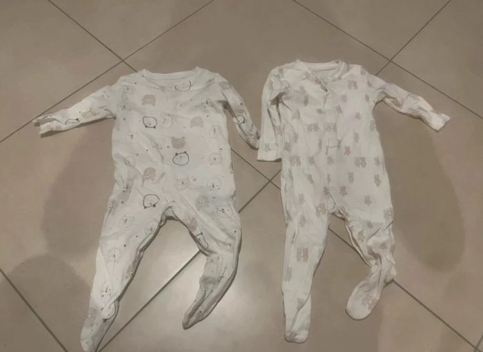 Lot de 2 pyjama fin taille 68 cm