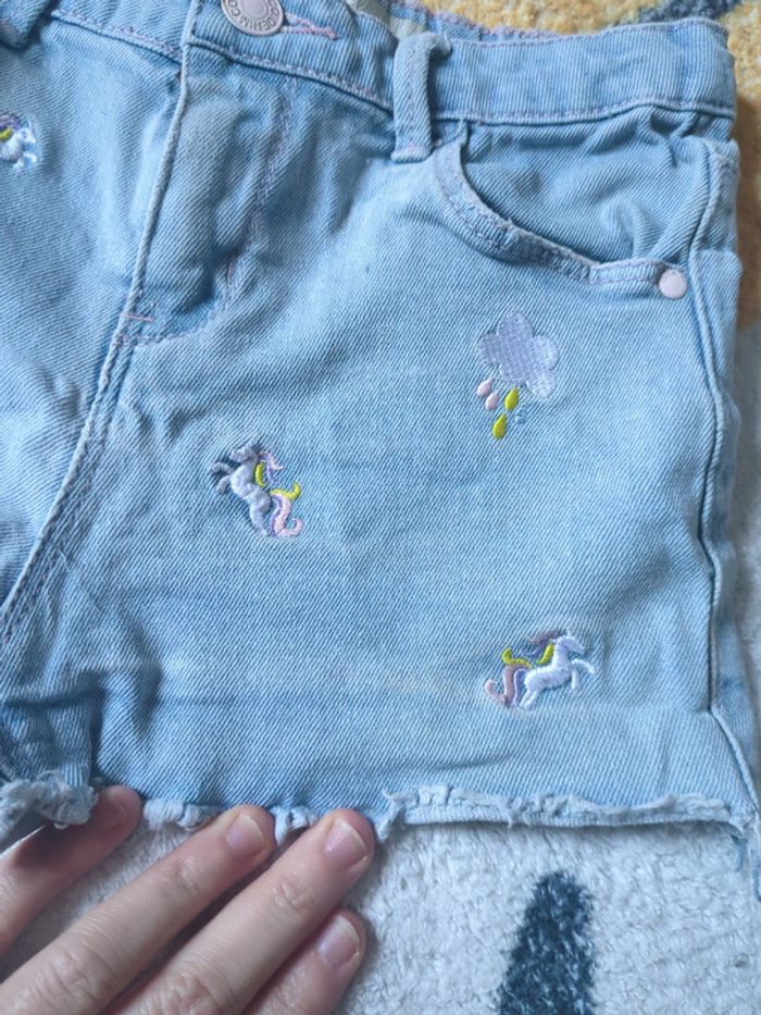 Short en jean licorne 6-7 ans - photo numéro 2