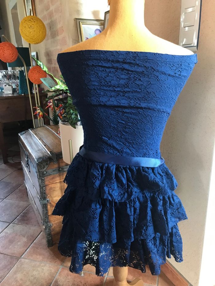 Morgan robe bustier taille 40 bleu marine quasi neuve - photo numéro 5