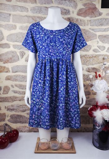 Robe champêtre herbier poétique bleu et multicolore Femme taille 54 marque Boohoo 🌺