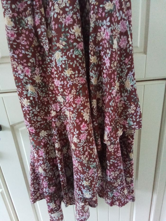 Robe longue légère à volants tons prune avec fleurs Shein - photo numéro 6