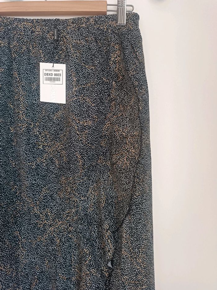 Jupe longue noir pois blanc et dorure Flamant Rose Taille M Neuf avec étiquette