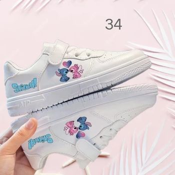 🌸Magnifiques Baskets à scratchs blanches Angel Stitch taille 34