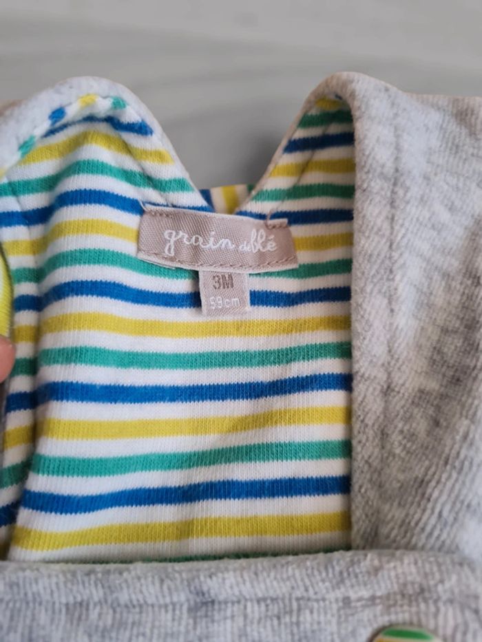 Ensemble garçon salopette velours t-shirt manches longues - photo numéro 4