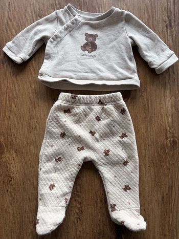 Ensemble Verbaudet 3 mois haut et bas Ourson beige