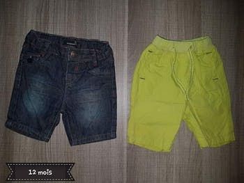 Shorts lot 12 mois