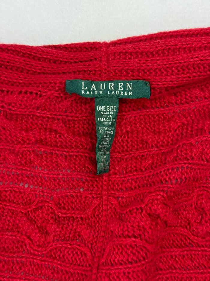 Poncho en maille torsadée Ralph Lauren Rouge pour Femme Taille unique SM01925 - photo numéro 8