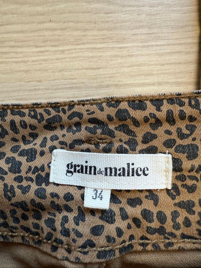 Pantalon slim taille haute luisant marron noir grain de malice taille 34 XS - photo numéro 5