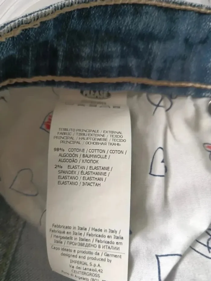 Jean PLEASE made italy ,coupe skinny ,taille basse ,texture sretch - photo numéro 12