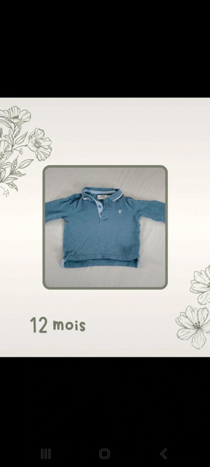 Polo manches longues 12 mois