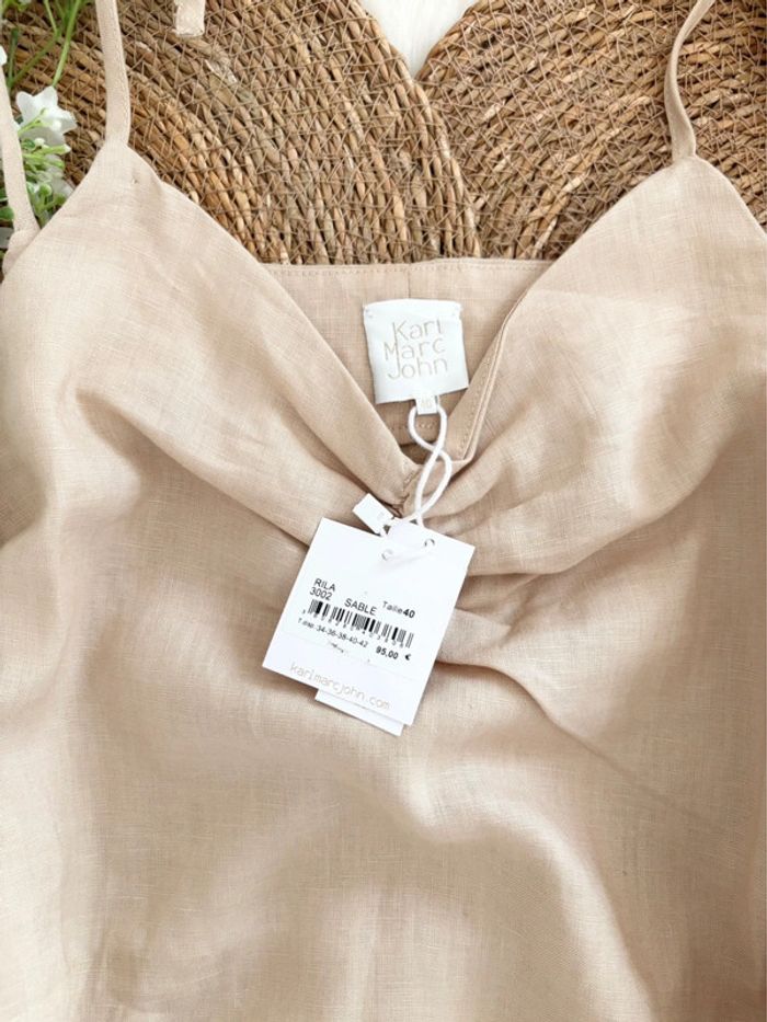 Robe en lin beige Karl Marc John taille 40 - photo numéro 3