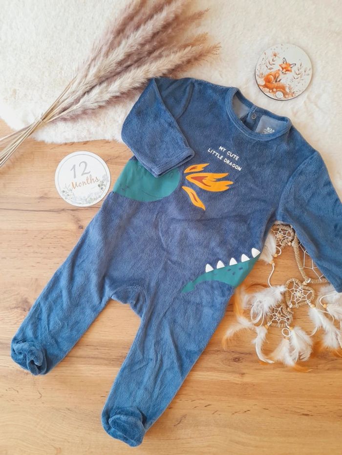 Pyjama grenouillère velours 12 mois garçon Kiabi