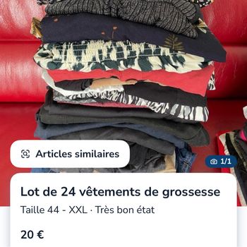 Lot 24 vêtements de grossesse
