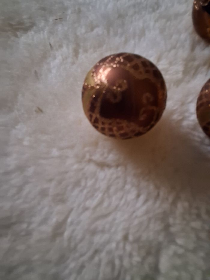 Lot de 6 boules de Noël 🎄 marron et doré - photo numéro 5